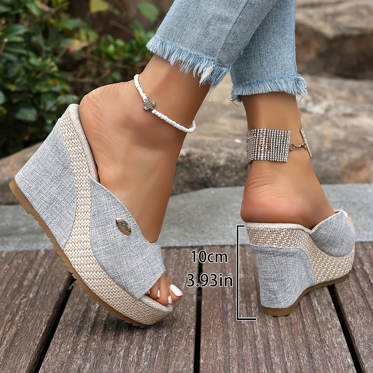 Zeppe Espadrillas Nere con Dettaglio Fibbia – Punta Aperta ZGS - immagine 8
