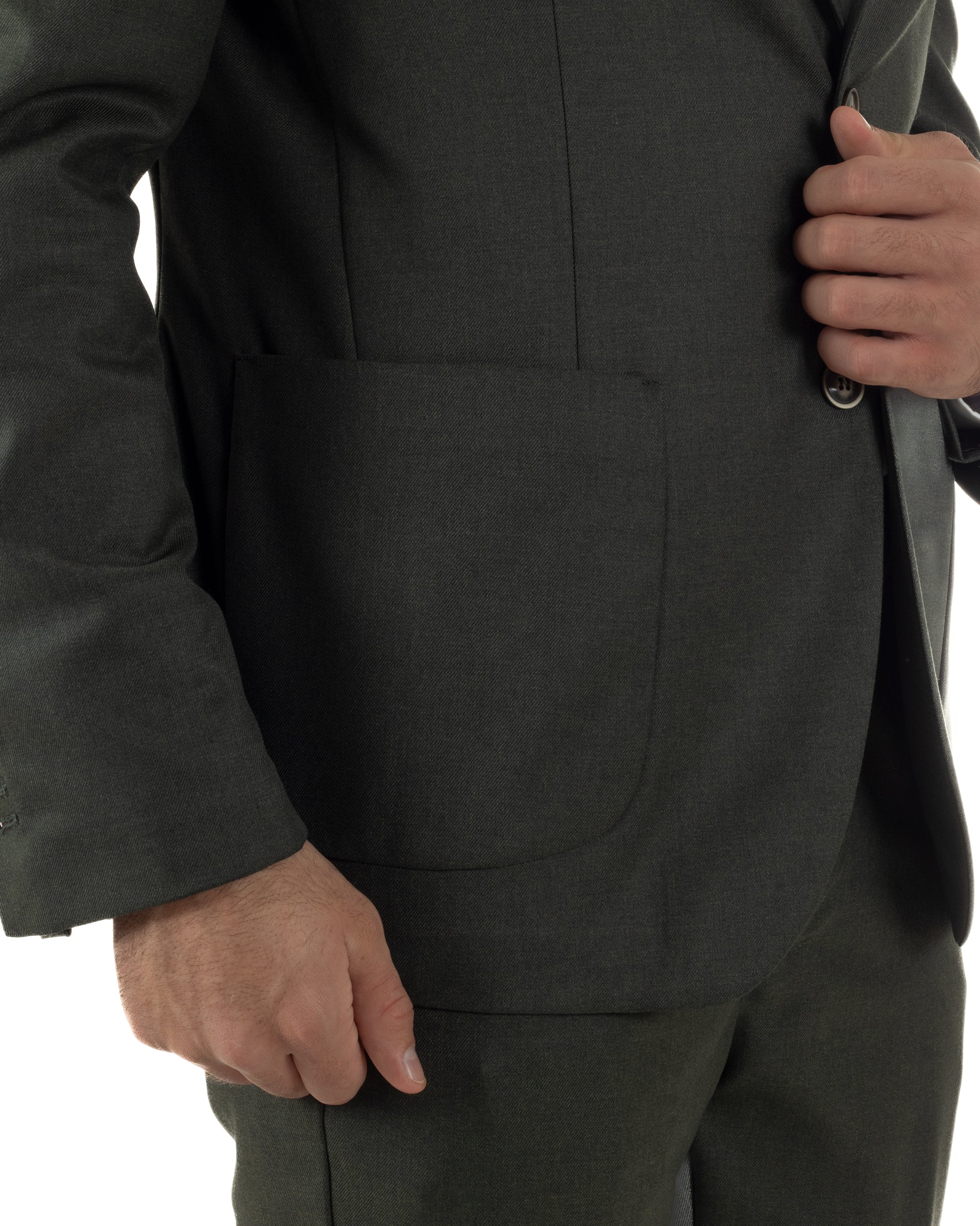 Abito Uomo Monopetto Lana Classico Sartoriale Verde AE1198A - immagine 8
