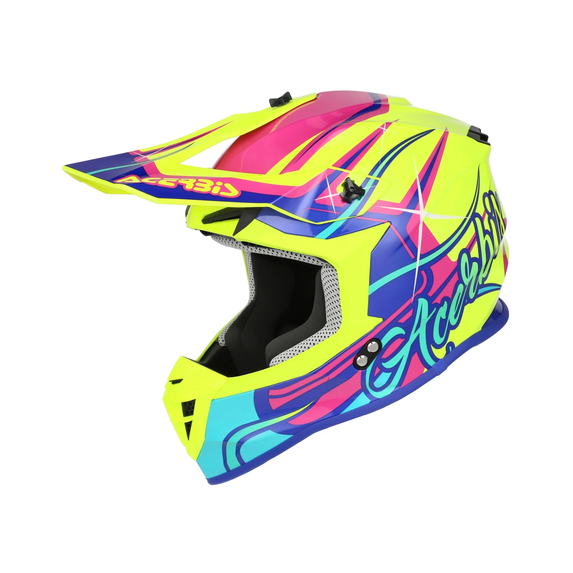 Casco Moto Cross ACERBIS LINEAR 2206 Giallo Viola - immagine 2