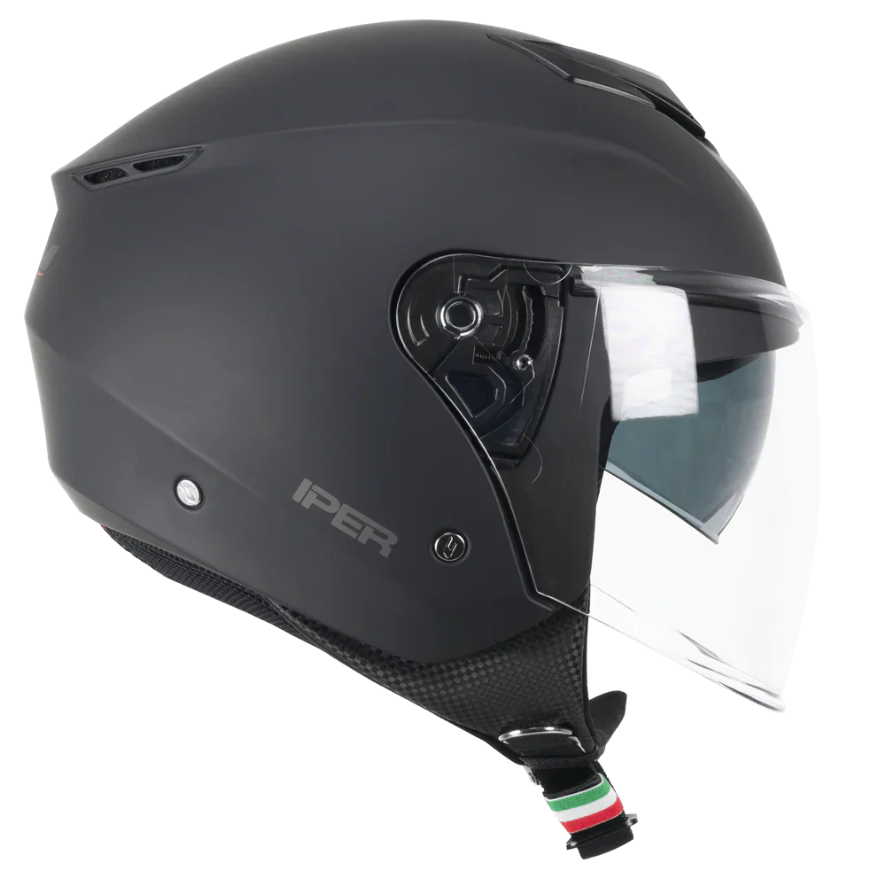 Casco Jet CGM 126A IPER MONO ECE 22-06 Con Visiera Lunga E Parasole Nero Opaco